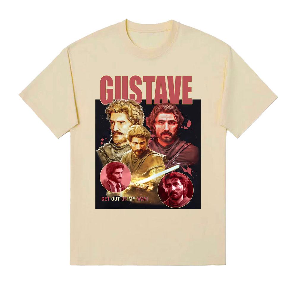 Gustave Retro Fan Shirt Expedition 33 Graphic T Shirt Unisex Women Summer Short Sleeve Tshirt Casual 100 Cotton Oversized Tshirts