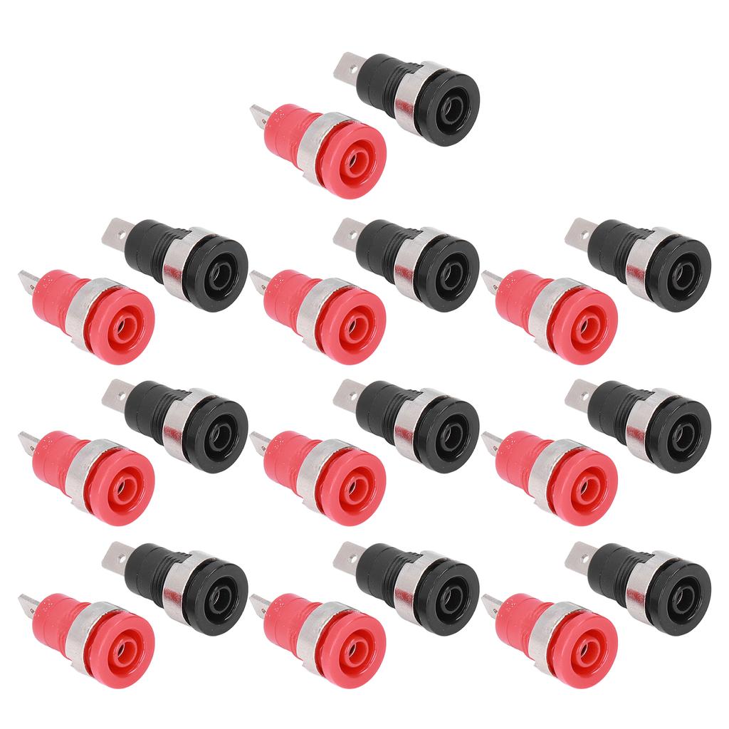 10Pairs 4mm Banana Socket Safe Return Type Red Black Nickel Plated Banana Socket for Electronic Indu