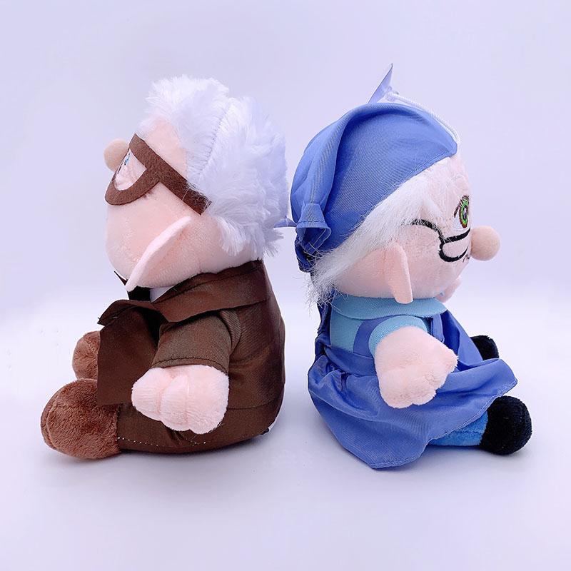 2 unidades/juego 14/20 cm Juguetes la Película UP Carl Abuelo Abuela Dibujos Animados Rellenos Suaves de Felpa Carl Up Peluches Regalos para Niños