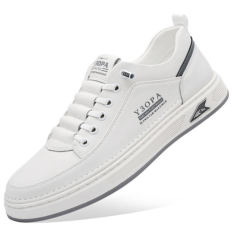 Board Shoes Men's Autumn 2025 New Leather Shoes Men's Breathable Casual Men's Shoes Youth Trend Versatile White Shoes Men