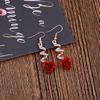 New Fashion Rose Red Diamond Tassel Earrings
