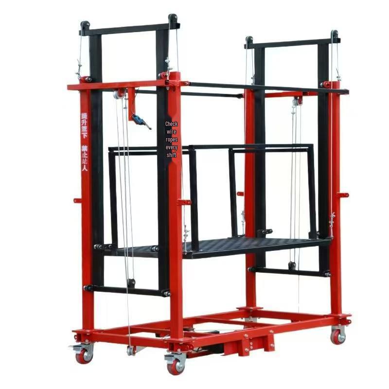 Foldable Remote-Control Electric Lifting Platform - Portable, Small, Movable Scaffold for Cargo, Hand, and Foot Operation