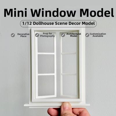 1:12 Dollhouse Miniature Model Window Retro Hollow Out Dolls House Micro Scene Model
