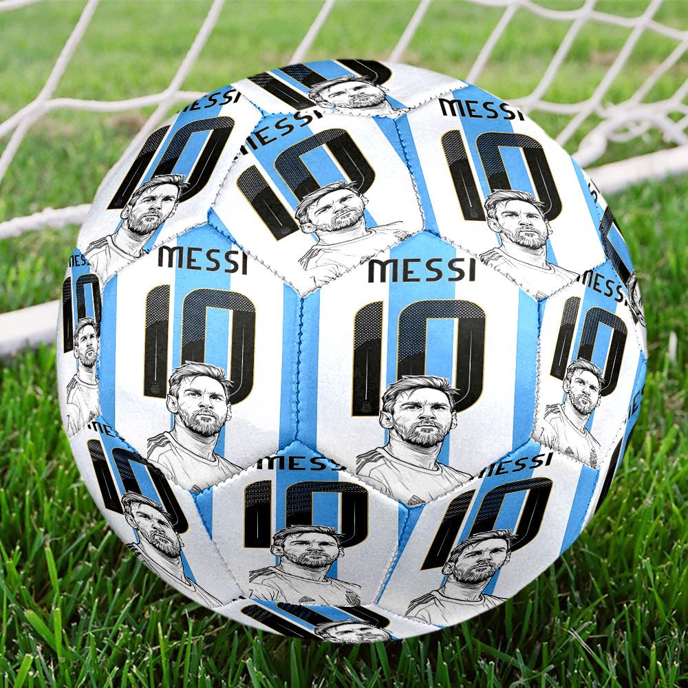 Lionel Messi Aufdruck Größe 5 Fußball, Standard Spielball für Sportspiel und Teamtraining, Ideales Geschenk für Fußballfans