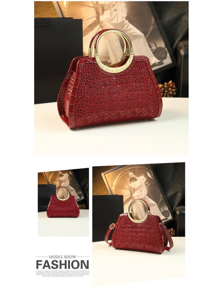 2025 New Fashion Women's Crocodile Pattern Handbag - Soft Leather, Large Capacity, Crossbody for Middle-Aged Women