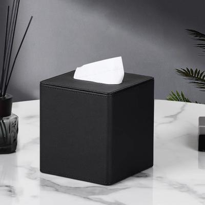 Quadratischer Leder-Taschentuchbox-Halter Modern Minimalistisch Zuhause Hotel Wohnzimmer Schlafzimmer Esszimmer Auto Wasserdicht Vielseitig