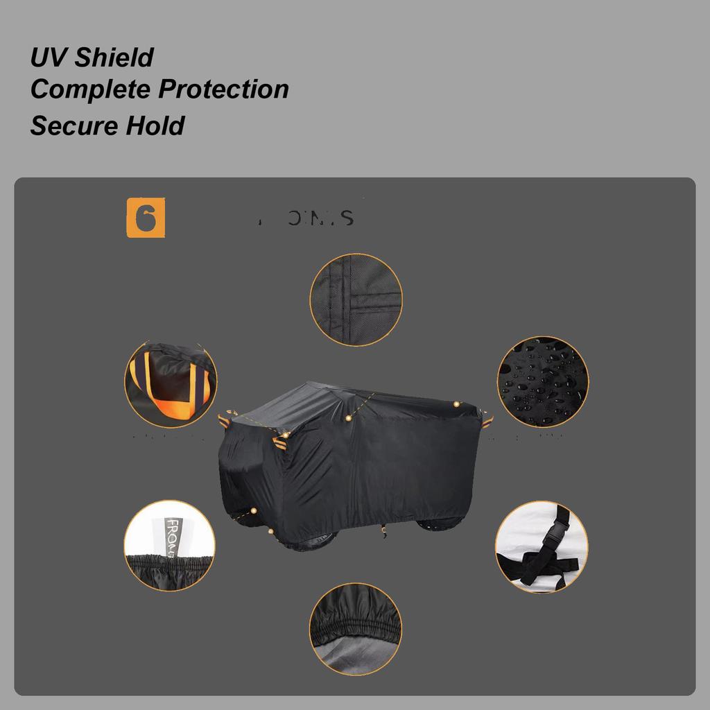 ATV Cover UV Protection Tarp Waterproof ATV Cover For Rainy Weather Summer Sun Exposure Winter Road Trips Dusty Environments