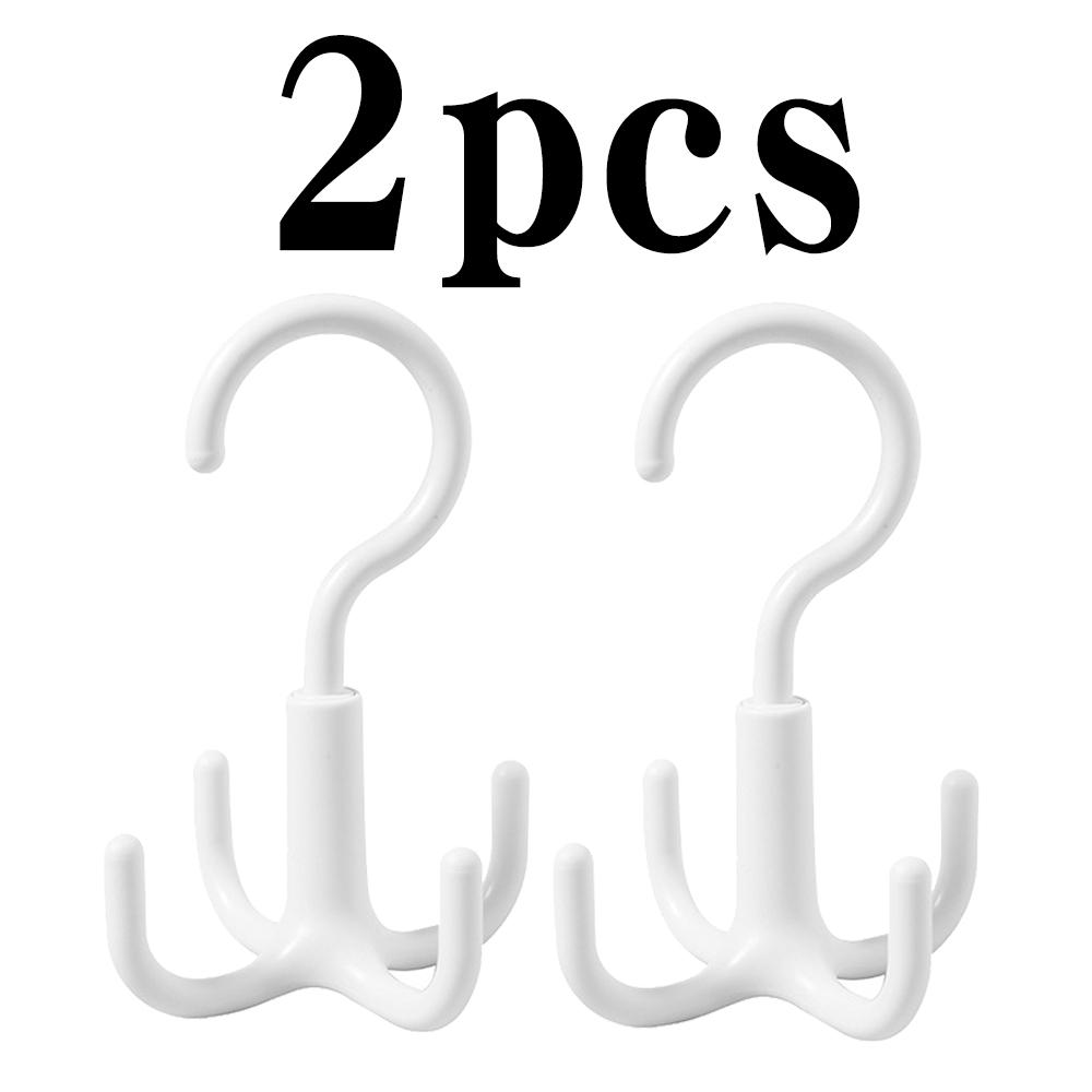 

Hanging 4-Hook Clothes Rack With 360° Rotation - Multi-Purpose Heavy-Duty Plastic Multifunctional Wardrobe Organizer And Space-S