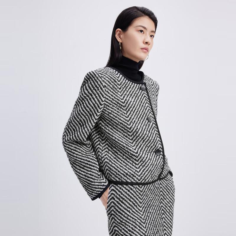 

Sancai 2024 Fall Textured Knit Short Jacket S