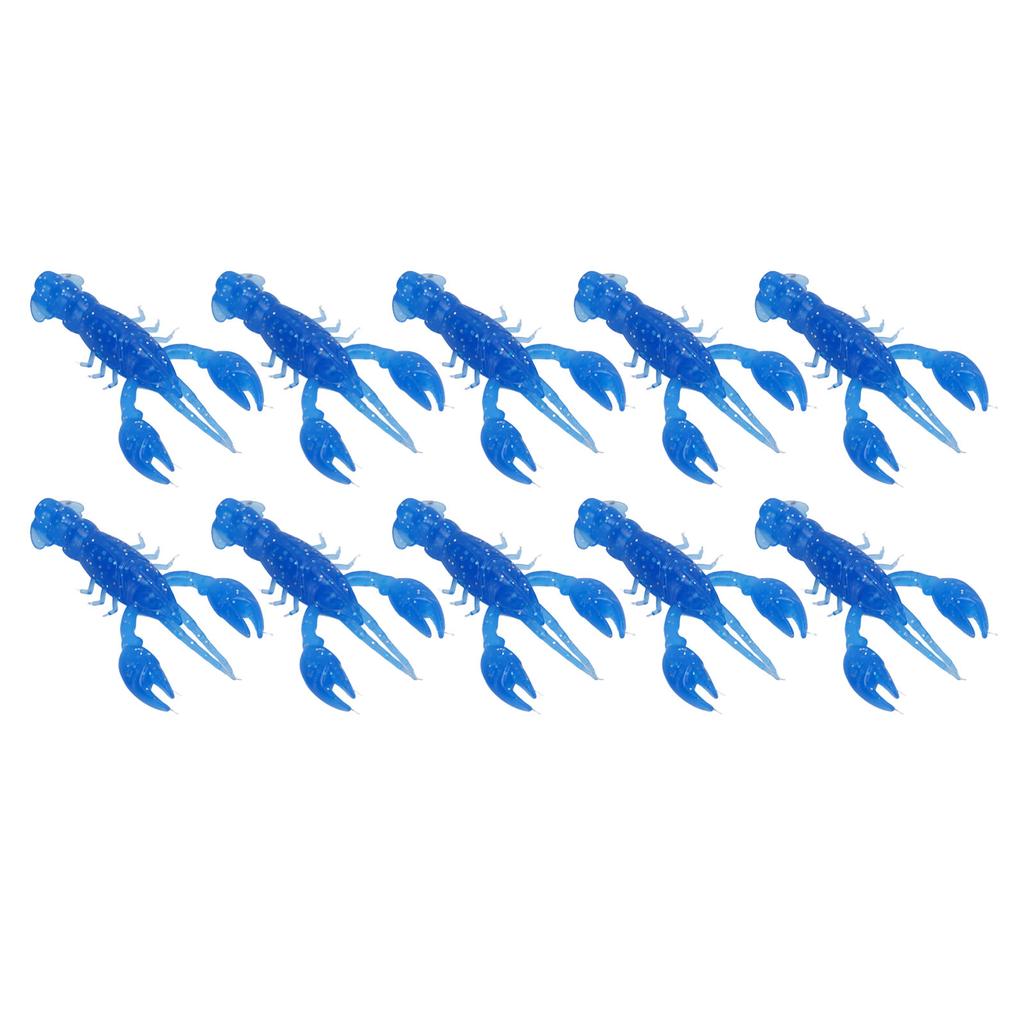 10pcs Soft Fishing Lure Crawdad Bait PVC Shrimp Artificial Soft Lure Baits for Bass Fishing