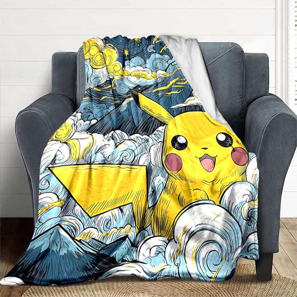 1 ΤΕΜ. Πίκατσου, Κουβέρτα Pokémon, Ρίχταρι για Καναπέ, Κρεβάτι, Ταξίδι, Κάμπινγκ, Σαλόνι,