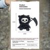 Grim Reaper Cat Plush Keychain Dark Style Skull Cat Doll Pendant With Scythe For Backpack Halloween Party Decoration Gift