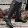 Pointed Buckle Knight Boots Winter 2025 New Plus Size Vintage Block Heel Boots