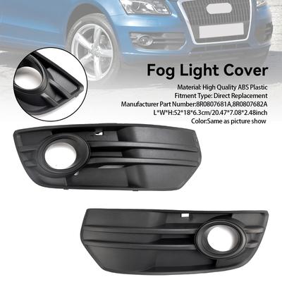 2PCS Front Bumper Grill Fog Light Lamp Covers Trim 8R0807681A 8R0807682A Fit Q5 2009-2012