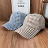 Autumn Checked Baseball Cap Women's Gold Star Embroidered Letter Soft Top Cap Casual Face Hat