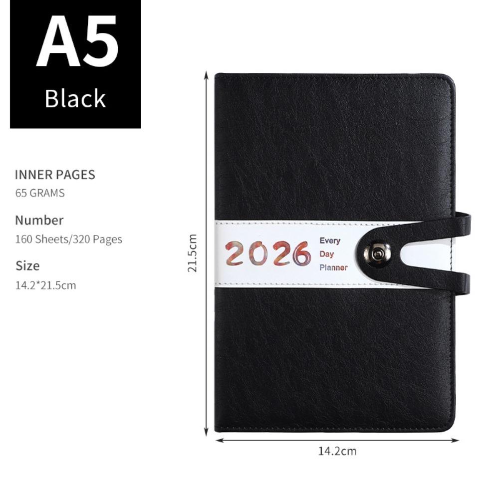 

A5 2026 Agenda Book Planner Reminder Calendar Book Portable Schedule Book Students чорний