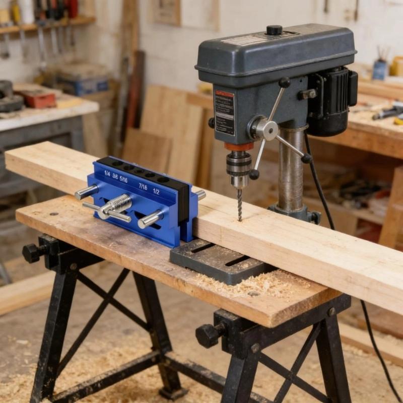 Professional Woodworking Drill Guide Set Dowel Jig For Precise Straight Angled Hole With 3 drill Bit Depth Rings