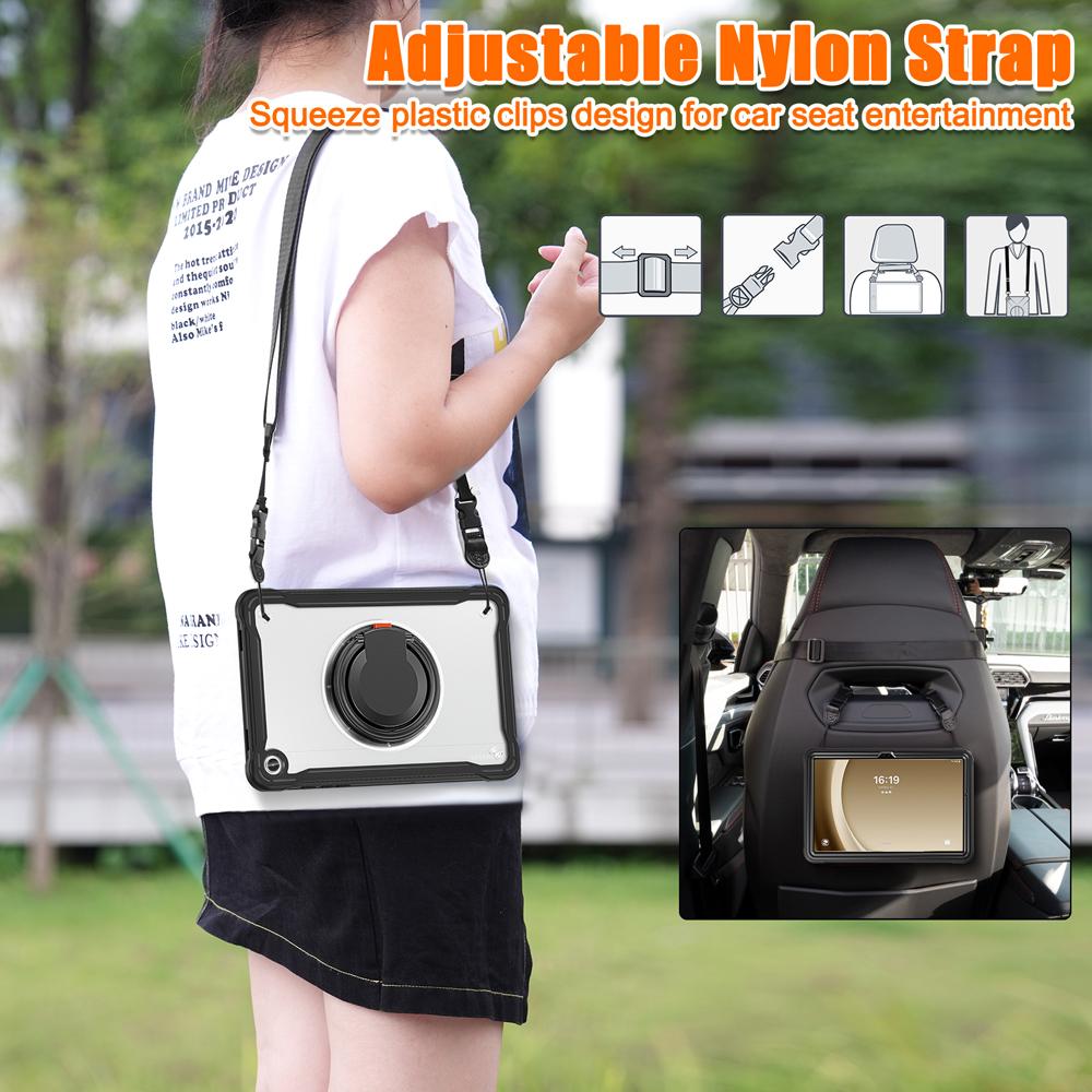 TPU+PC Portable Tablet Cases for Samsung Galaxy Tab A11+/A9 Plus/A11 Plus/A9 Case X236/X216/X135 Cover Rotate Coque Stand Shell