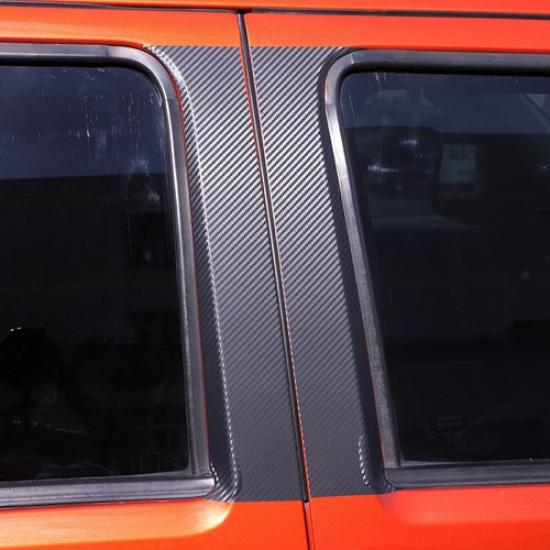 6 Pezzi Nero Fibra di Carbonio Montante Finestrino Adesivo Decalcomania Rivestimento Per Dodge Nitro 2007-12