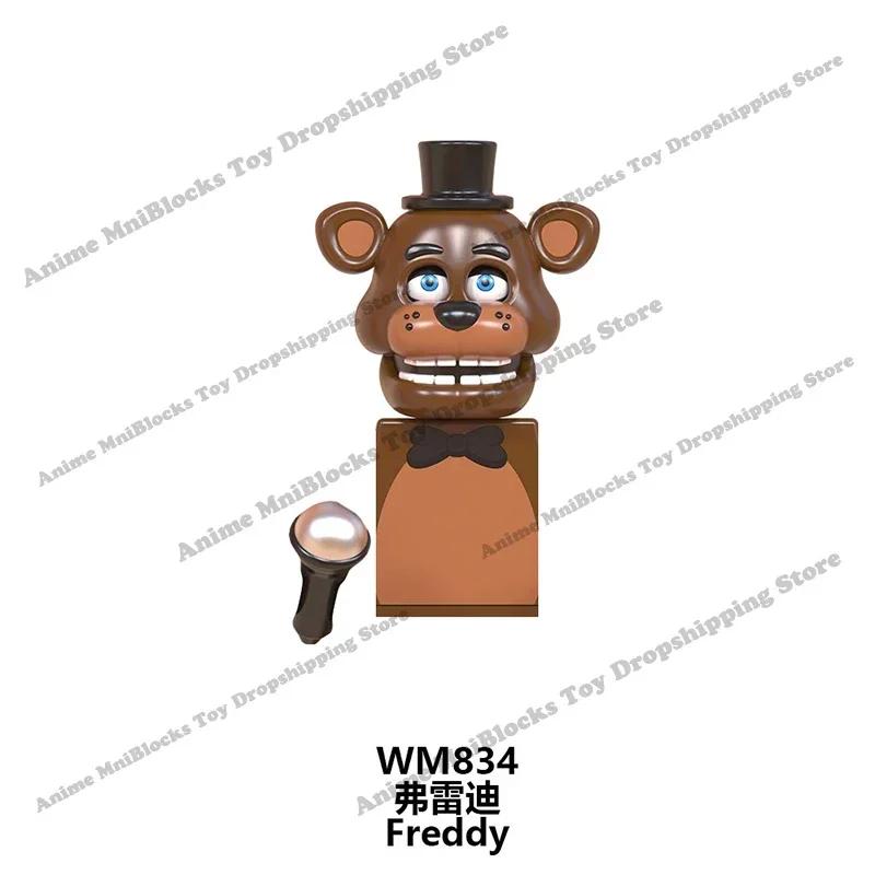 WM6074 WM6097 Zusammenbau Mini-Bausteine FNAF Spielfigur Chica Foxy Bär Bonnie Nightmare Junge Baby Skelett Thriller Spielzeug Geschenk