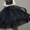 Mini Black Princess Doll Dress Wedding Dress Fluffy Skirt Multilayer Lace Tutu Dotted Doll Dress For Dolls Party Dress Clothes