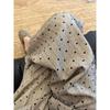 2025 Women's Khaki Polka Dot Striped Wide-Leg Pants - Spring & Autumn Relaxed Fit
