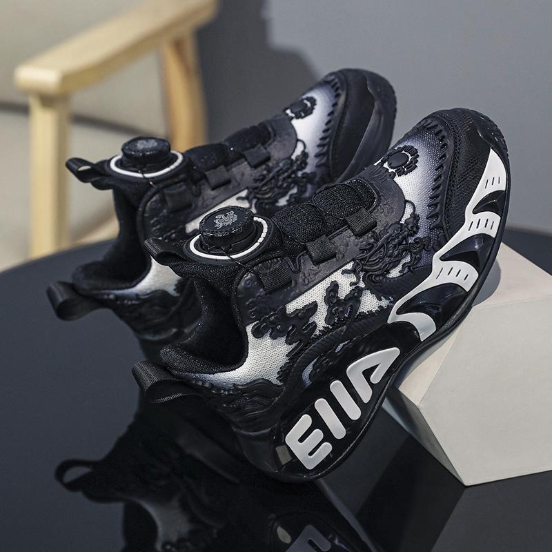Children's Guochao Basketball Shoes Boys' Shoes 2025 New Spring and Summer Year of the Dragon Limited Sports Shoes Children's Trend