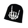 Skull Finger Knit Hat With Warm Acrylic Material For Streetwear Winter Fashion