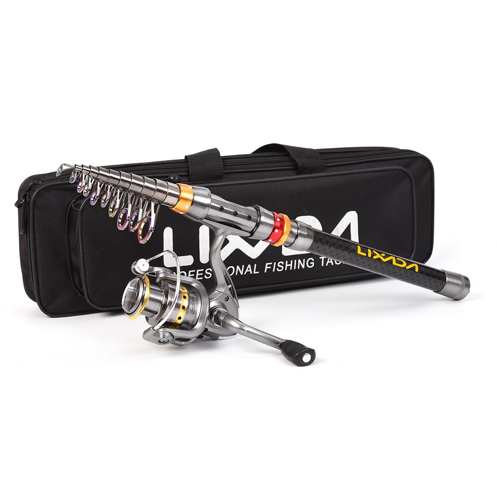 3.6M//11.8FT Portable Carbon Fiber Telescopic Fishing Rod Travel Spinning Pole