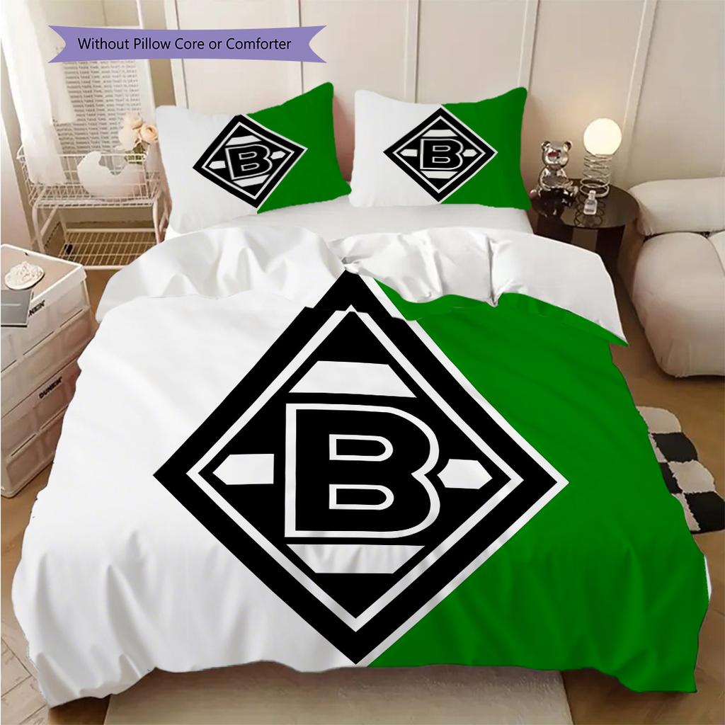 Borussia Muster Bettwäsche Steppdecke Set Bettbezug Kissenbezug Heimdekoration Geburtstagsgeschenk (1 Bettbezug + 2 Kissenbezüge, ohne Füllung)