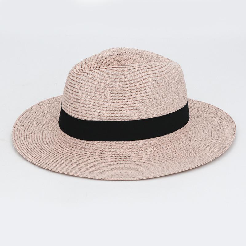 Hot-selling British Beach Hat Straw Hat Foldable Brim Top Hat Women's Vacation Sun Hat Breathable Sunscreen Hat