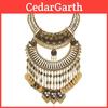Collier Monnaie Vintage Pour Femmes Avec Design Géométrique Et Chaîne Ondes d'Eau Pour Style Rétro Bijoux