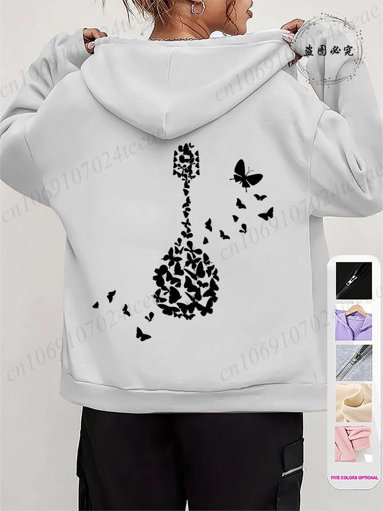 Men Women Fleece Hoodies Jackes Music Note Heartbeat Print Hoodie Zipper Jacket Male Hoodies Sweatshirt Music Zip Coats Clothes