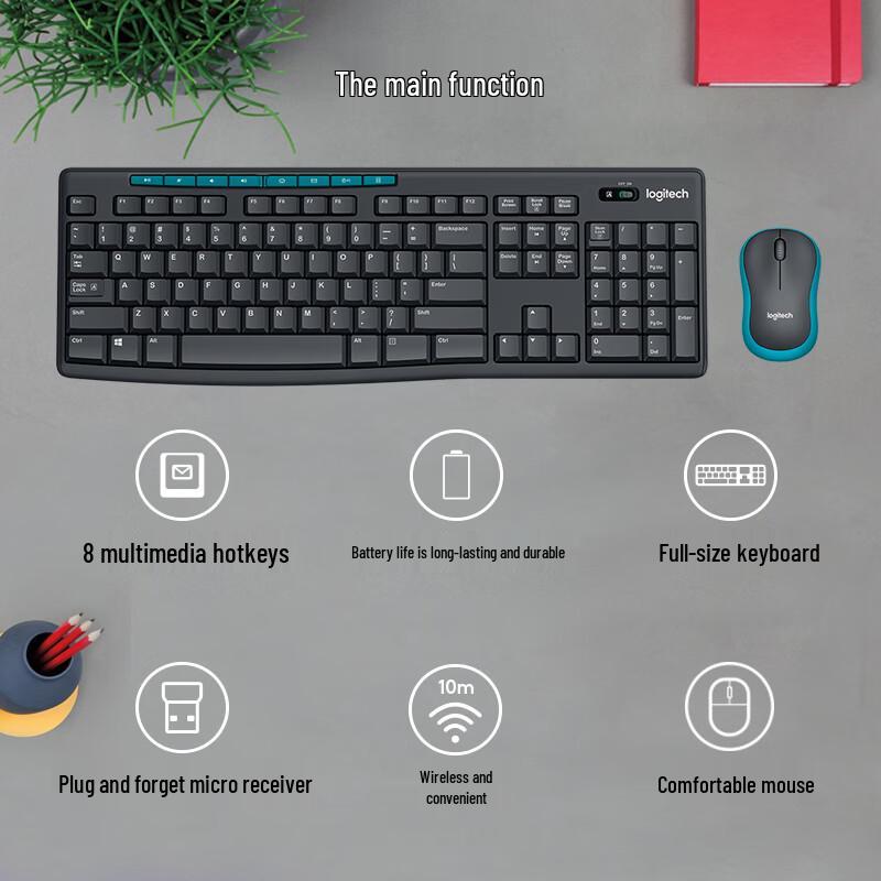 Logitech MK275 Full-Size Wireless Keyboard and Mouse Combo