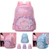 Adorable Cartoon Backpack For Kids Breathable Pu Material School Bag With Curved Straps