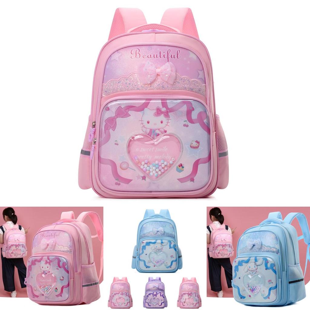 Adorable Cartoon Backpack For Kids Breathable Pu Material School Bag With Curved Straps