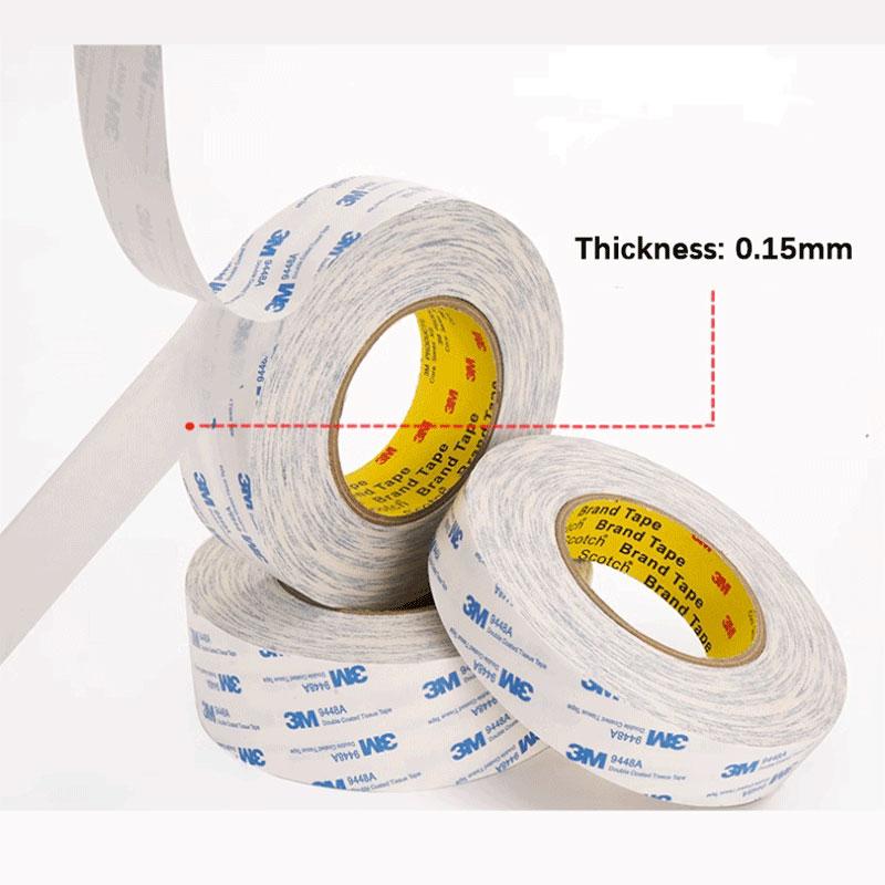 Adhésif Double Face 3M 9448A, Adhésif 3M Blanc Ultra Fin, Haute Viscosité, Fixe, Fort, Sans Trace, Haute Température
