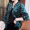 Women's Spring/Autumn Korean Gold Velvet Loose Fit Slimming Baseball Jacket