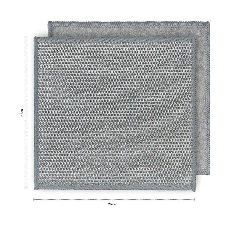 Alternative Steel Wool Double-Layer Non-Stick Dishwashing Cloth