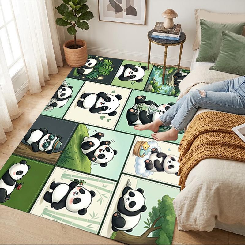 Panda Party Wohnzimmer Rutschfeste Bereichsmatte Weicher Teppich für Schlafzimmer Spielzimmer Sofa Büro Heimdekoration Fußmatte Weihnachtsgeschenk C929494