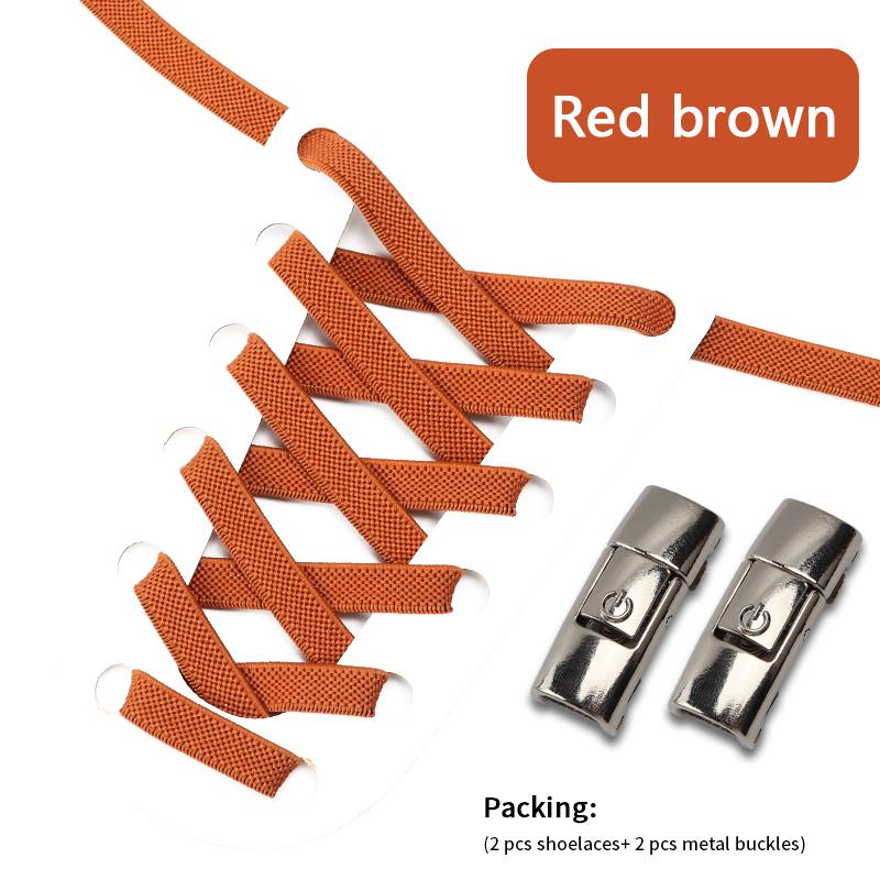 New No Tie Shoe Laces Press Lock Shoelaces Without Ties Elastic Laces Sneaker Kids Adult 8MM Widened Flat Shoelace for Shoes