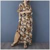 Women's Vintage Long Dress with Cotton and Linen Patterns