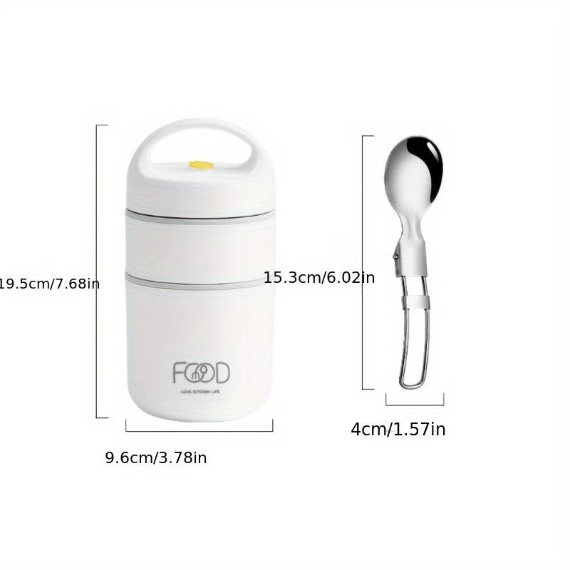 1pc One Stainless Steel Cylindrical Lunch Box Hand-wash Portable Soup Cup for Office Workers and Student No Electricity Required