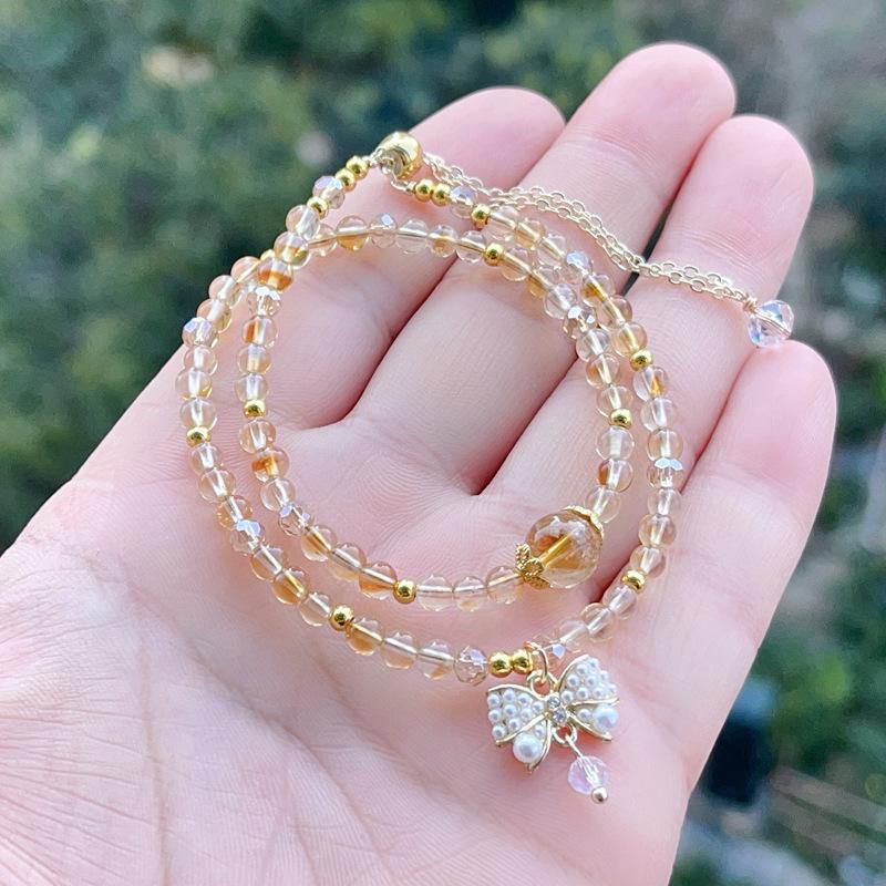 Natural citrine bracelet Grade A Huangta crystal yellow Asai bracelet, crystal transparent