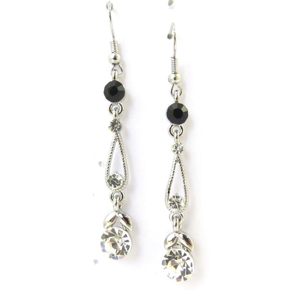 Les Trésors De Lily [M0667] - Designer Earrings 'Sissi' Black White