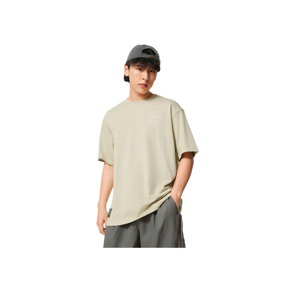 Li Ning X 1807 Collaboration Loose Versatile Fashion Casual Round Neck Letter Print Basketball Short Sleeve T-Shirt Men T-Shirt AHSVE65-1
