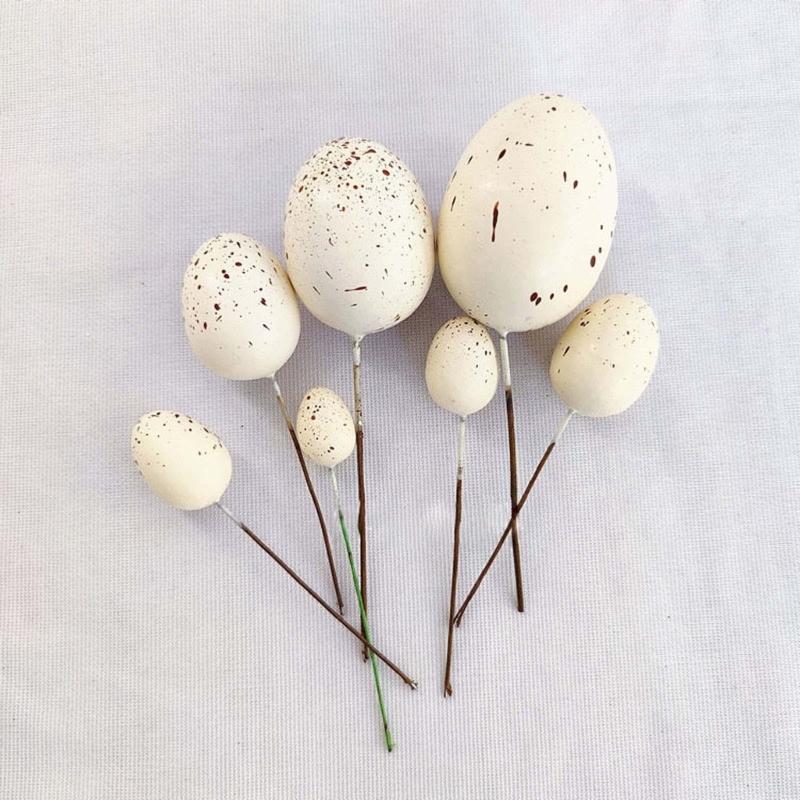 20Pcs Easter Foam Eggs Handmade Art Ornament Decorative Crafts Supplies for Children Adults DIY Photo Props