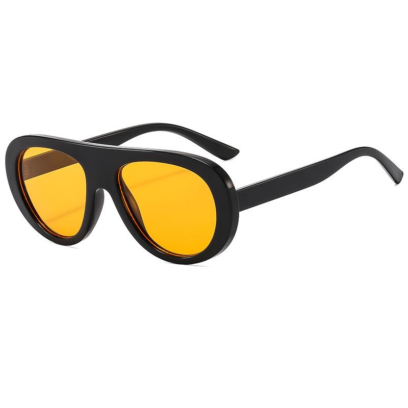 Retro Large Frame Round Face Thin Toad Glasses Men'S And Women'S Tide Single Beam Sunglasses Men'S Sunglasses Women