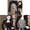Tshirt Girls Oversize Leopard Print Vneck With Embroidery For Fall Fashion