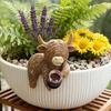 Drinking Highland Cow Figurine Holding Wine Beer Cup Highland Cattle Statue Resin Animal Sculpture Outdoor Garden Flower Pot Hugger Ornament
